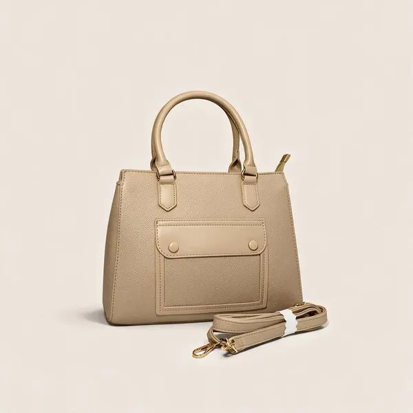 Beige_Premium_Faux_Leather_Tote_Handbag_For_Women