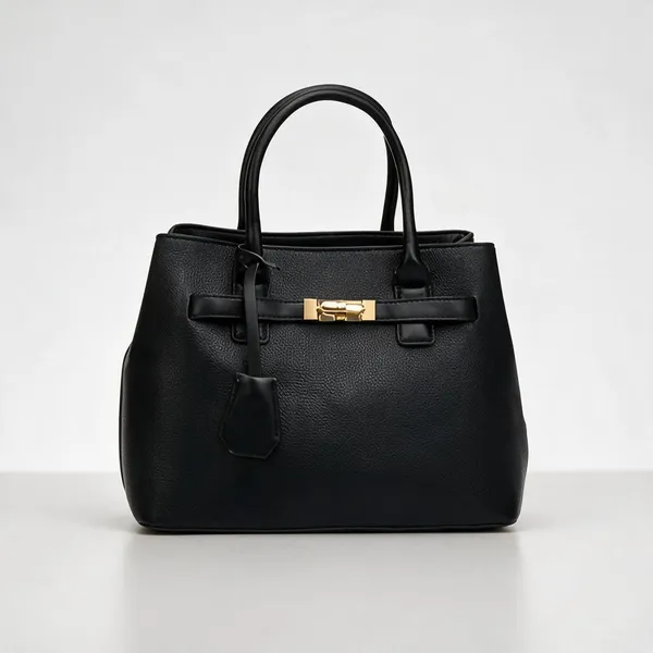 Black_Premium_Pu_Leather_Tote_Handbag_For_Women