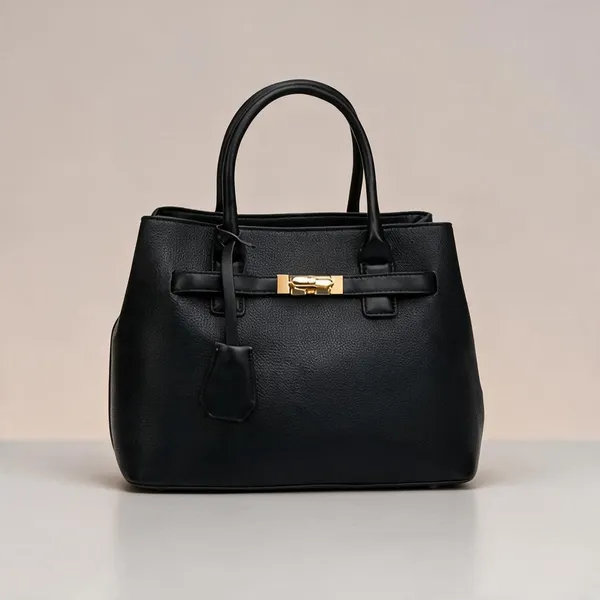 Black_Premium_Pu_Leather_Tote_Handbag_For_Women