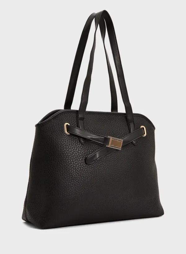 Black_Premium_Faux_Leather_Tote_Handbag_For_Women