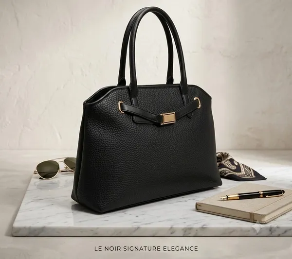 Black_Premium_Faux_Leather_Tote_Handbag_For_Women