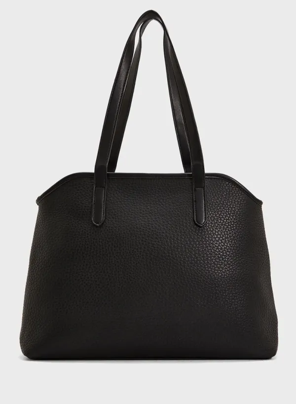 Black_Premium_Faux_Leather_Tote_Handbag_For_Women