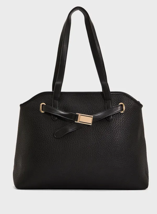 Black_Premium_Faux_Leather_Tote_Handbag_For_Women