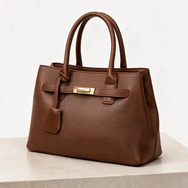 Coffee_Premium_Pu_Leather_Tote_Handbag_For_Women