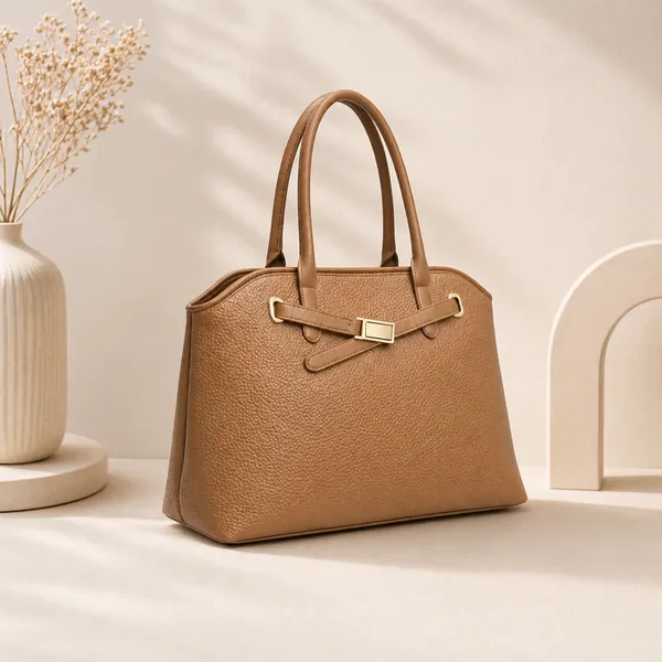 Beige_Premium_Faux_Leather_Tote_Handbag_For_Women