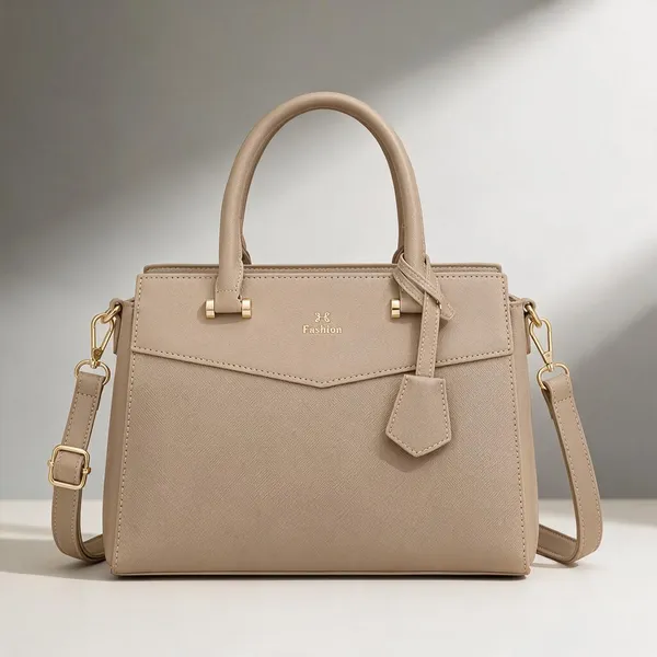 Khaki_Premium_Pu_Leather_Tote_Handbag_For_Women