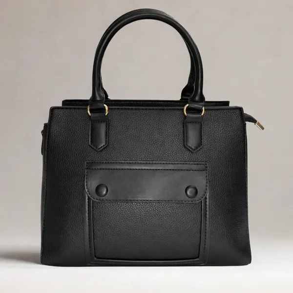 Black_Premium_Faux_Leather_Tote_Handbag_For_Women