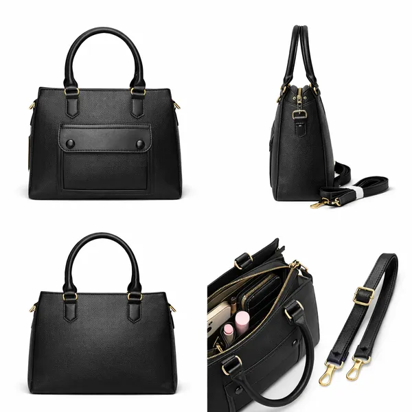 Black_Premium_Faux_Leather_Tote_Handbag_For_Women
