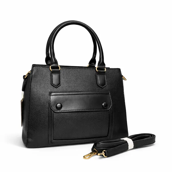 Black_Premium_Faux_Leather_Tote_Handbag_For_Women