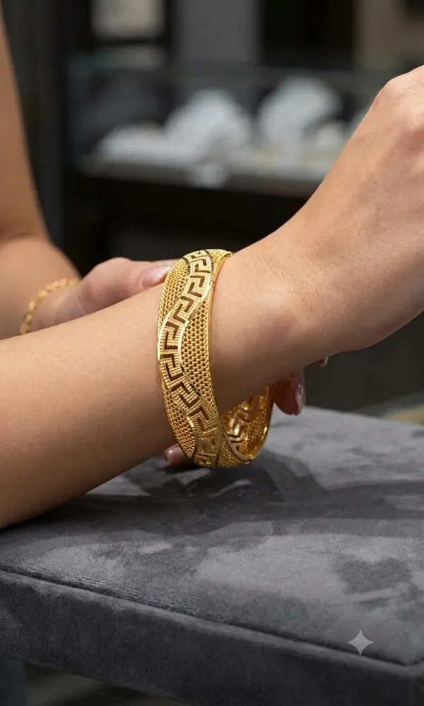 Gold-Tone_Greek_Key_Textured_Traditional_Bangles_Set_of_2_for_Women