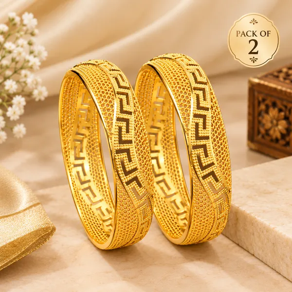 Gold-Tone_Greek_Key_Textured_Traditional_Bangles_Set_of_2_for_Women
