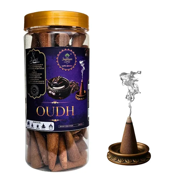 Oudh_Dhoop_Cone_Incense_With_Ceramic_Holder
