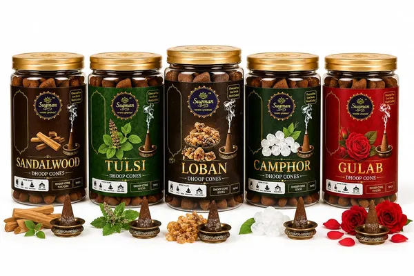 Sugman_5-In-1_Herbal_Dhoop_Cones_Loban_Sandalwood_Tulsi_Camphor_Rose