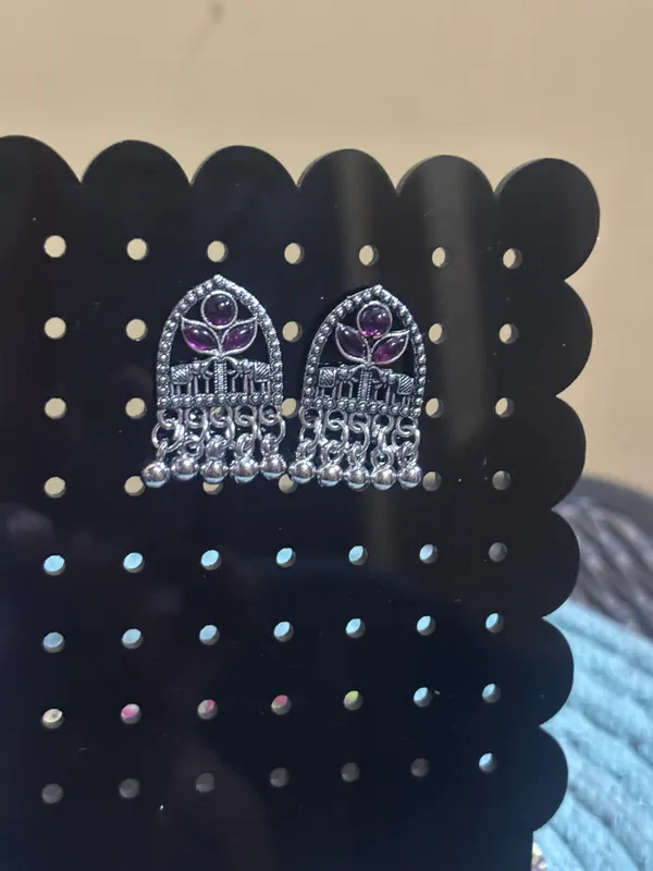 Silver_Oxidised_Floral_Jhumka_Earrings_For_Women