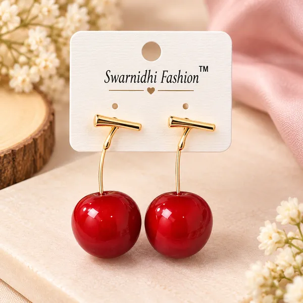 Red_Metal_Cherry_Drop_Earrings_for_Women