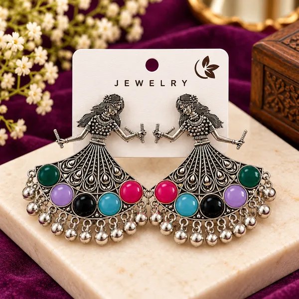 Silver_Oxidised_Dancing_Earrings_for_Women