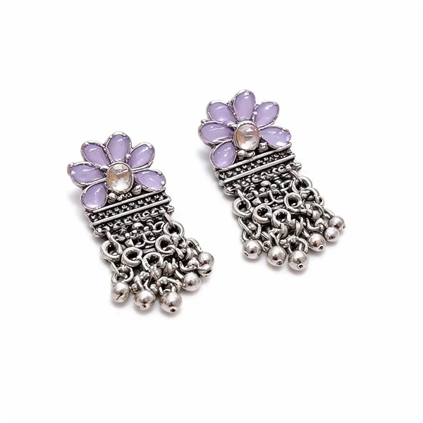 Silver_Metal_Floral_Drop_Earrings_For_Women