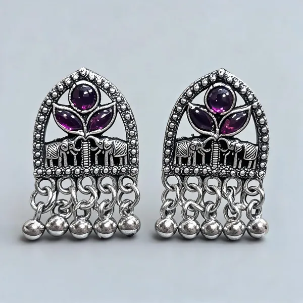 Silver_Oxidised_Metal_Floral_Jhumka_Earrings_For_Women