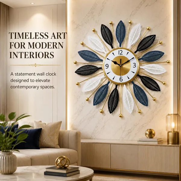 Metal_Leaf_Wall_Clock