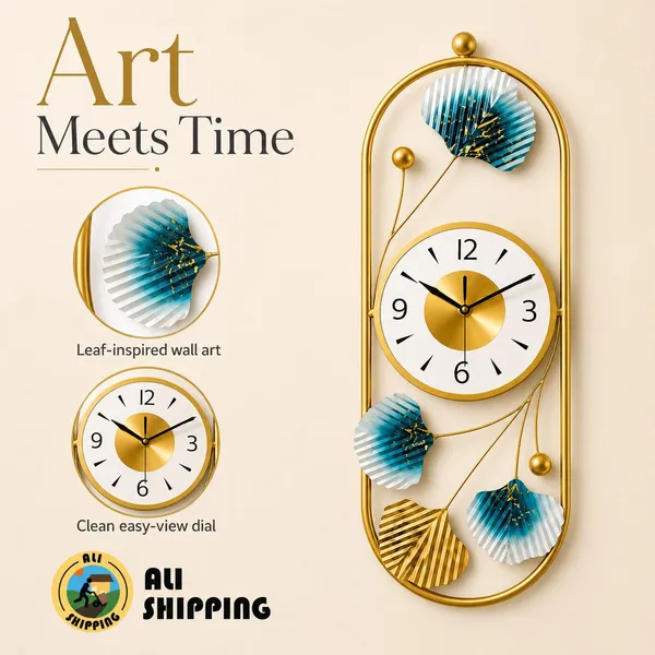Botanical_Wall_Clock_With_Oval_Frame