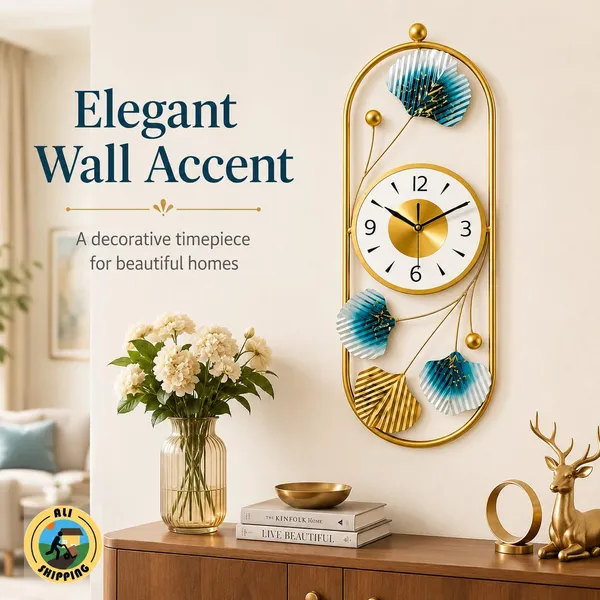 Botanical_Wall_Clock_With_Oval_Frame