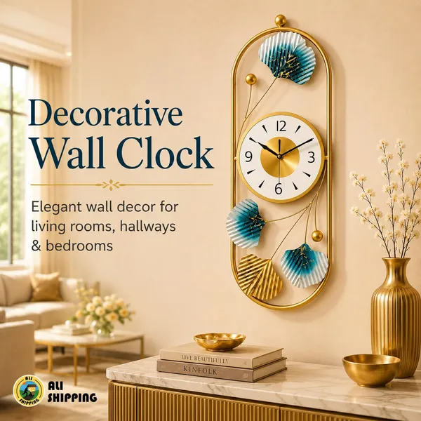 Botanical_Wall_Clock_With_Oval_Frame