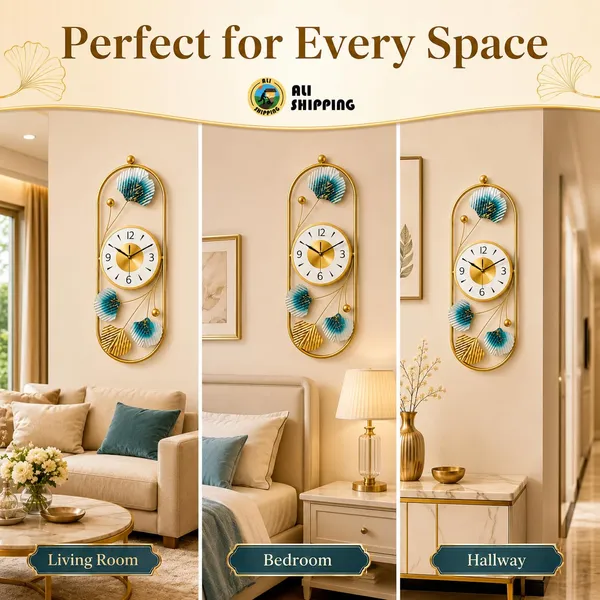 Botanical_Wall_Clock_With_Oval_Frame