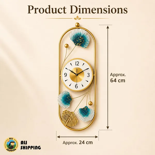 Botanical_Wall_Clock_With_Oval_Frame