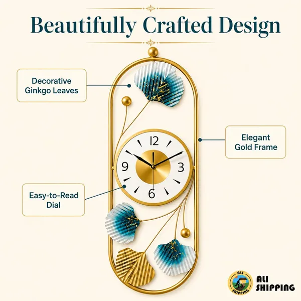 Botanical_Wall_Clock_With_Oval_Frame