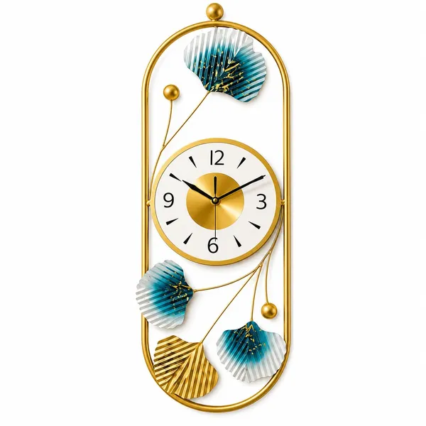 Botanical_Wall_Clock_With_Oval_Frame