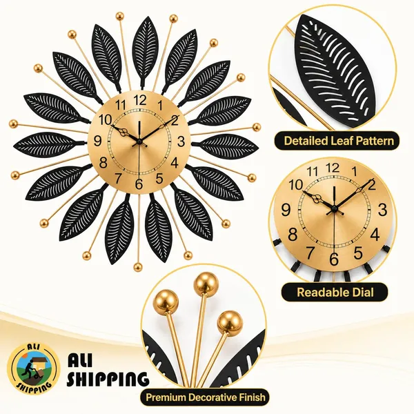 Metal_Leaf_Wall_Clock