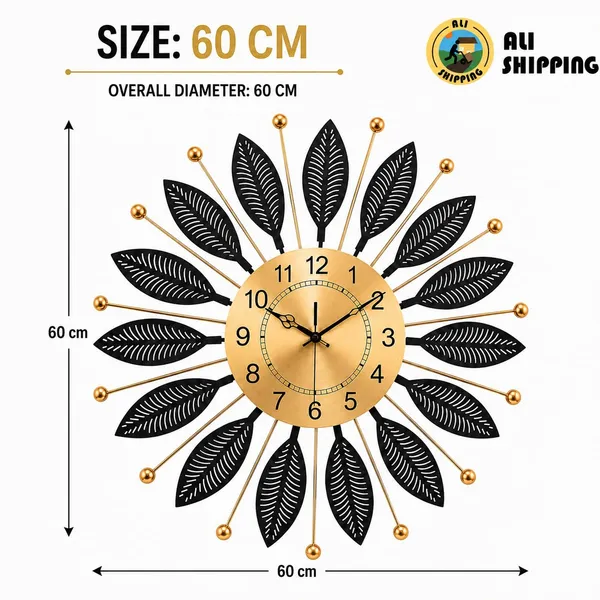 Metal_Leaf_Wall_Clock