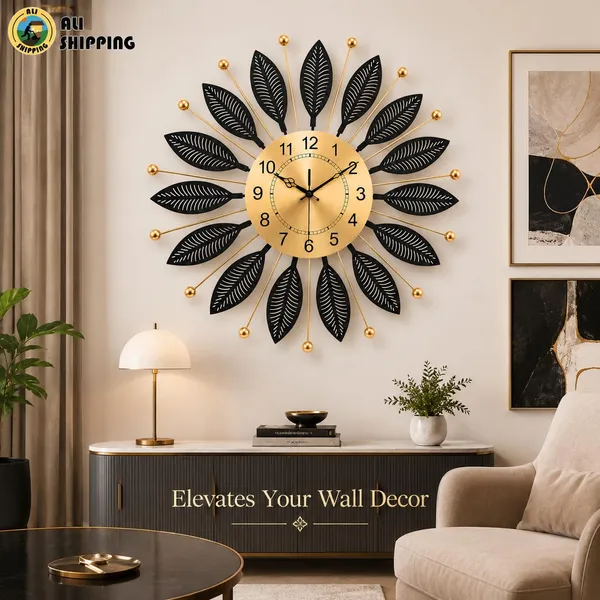 Metal_Leaf_Wall_Clock