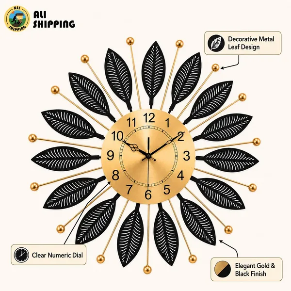 Metal_Leaf_Wall_Clock