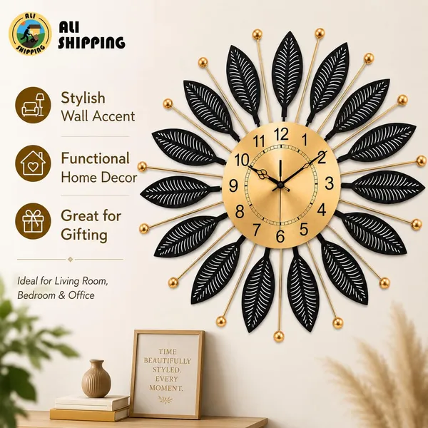 Metal_Leaf_Wall_Clock