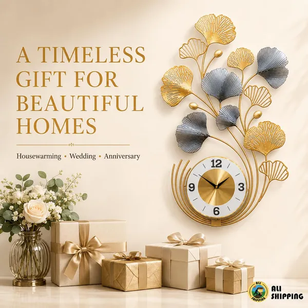 Metal_Wall_Clock_With_Ginkgo_Leaves