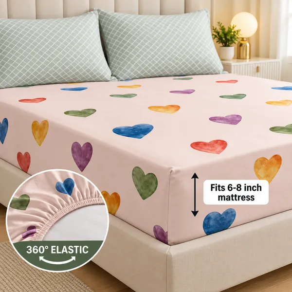 Heart_Print_Fitted_Bedsheet_Set