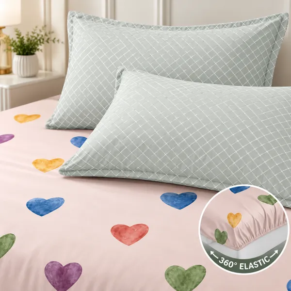 Heart_Print_Fitted_Bedsheet_Set
