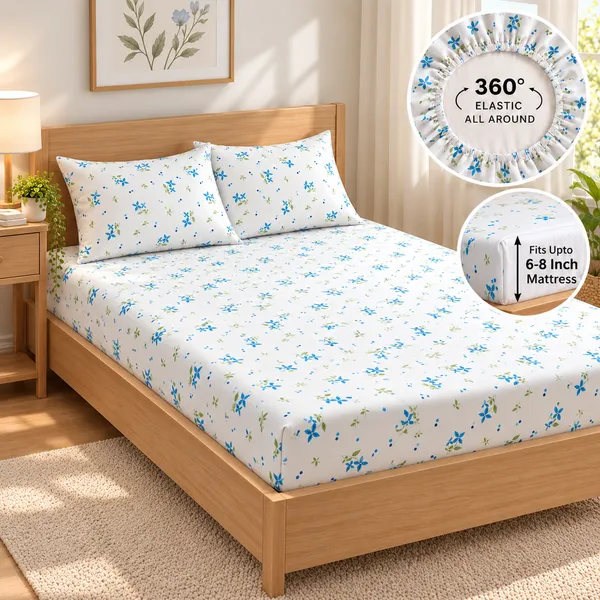 Bluebell_Mist_|_Fitted_Bedsheet_+_2_Pillow_Covers_|_360°_Elastic