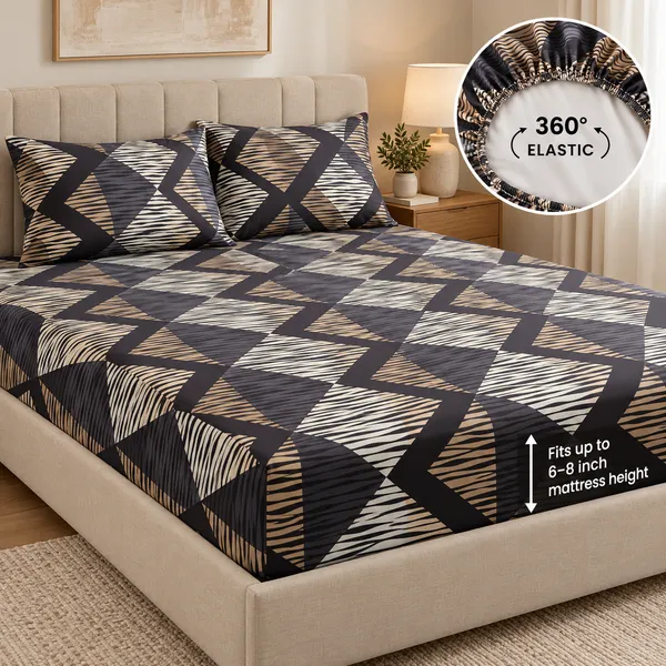 Black_Geometric_Print_360_Elastic_Fitted_Bedsheet