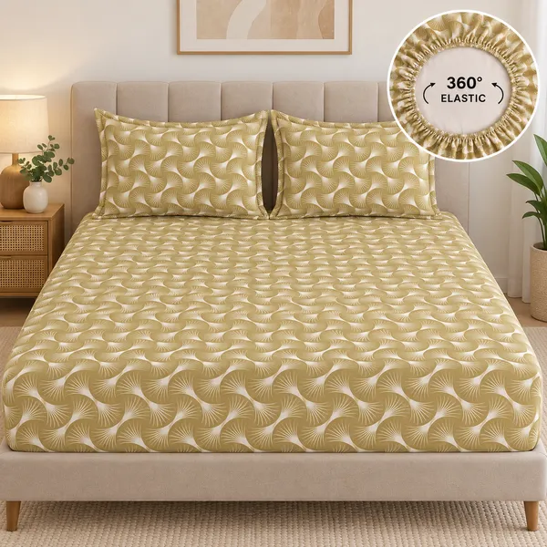 Printed_Elastic_Fitted_Bedsheet_Set_With_Pillow_Covers