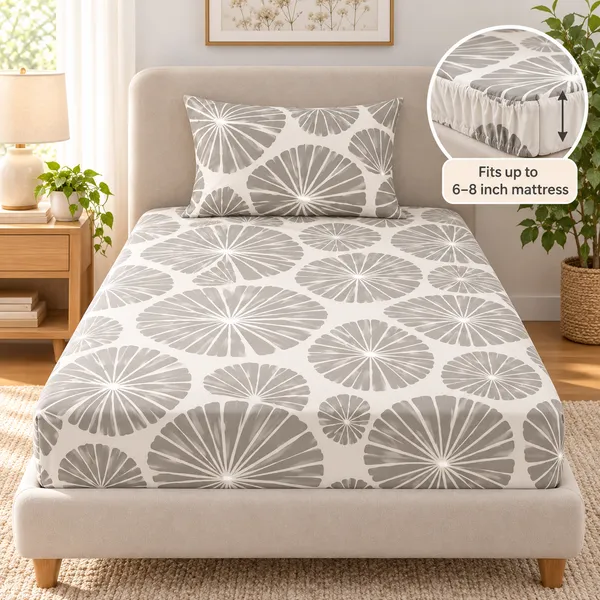 Daisy_Stone_|_Single_Bed_Fitted_Bedsheet_+_1_Pillow_Cover_|_360°_Elastic