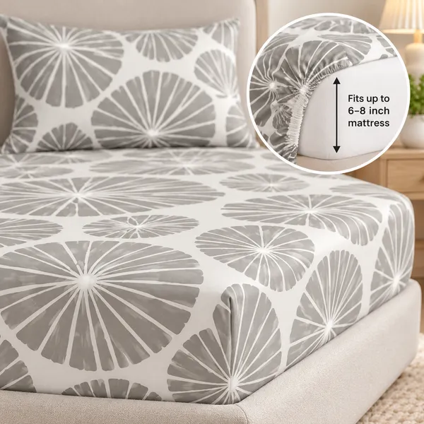 Daisy_Stone_|_Single_Bed_Fitted_Bedsheet_+_1_Pillow_Cover_|_360°_Elastic