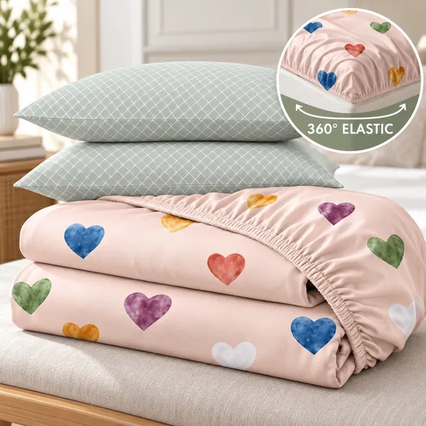 Heart_Print_Fitted_Bedsheet_Set