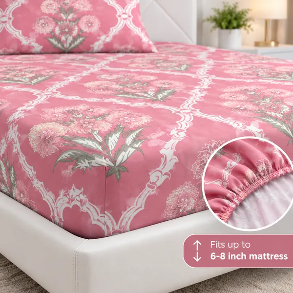 Gulabi_Meher_|_Single_Bed_Fitted_Bedsheet_+_1_Pillow_Cover_|_360°_Elastic