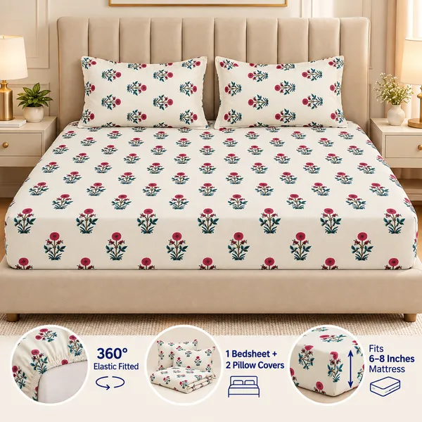Gulbahar_Ivory_|_1_Bedsheet_+_2_Pillow_Covers_|_360°_Elastic_Fitted