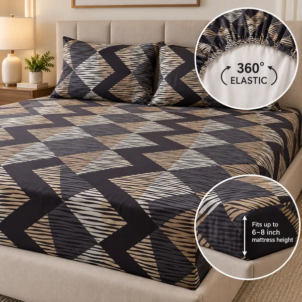 Black_Geometric_Print_360_Elastic_Fitted_Bedsheet