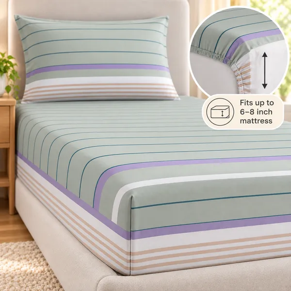 Mint_Stripe_|_Single_Bed_Fitted_Bedsheet_+_1_Pillow_Cover_|_360°_Elastic