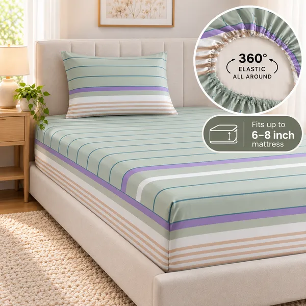Mint_Stripe_|_Single_Bed_Fitted_Bedsheet_+_1_Pillow_Cover_|_360°_Elastic