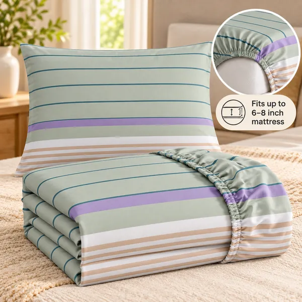 Mint_Stripe_|_Single_Bed_Fitted_Bedsheet_+_1_Pillow_Cover_|_360°_Elastic